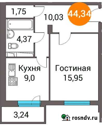 1-комнатная квартира, 44.3 м², 10/14 эт. на продажу в Правдинском Правдинский - изображение 1