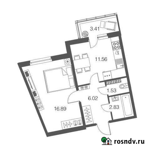 1-комнатная квартира, 38.8 м², 4/4 эт. на продажу в Токсово Токсово - изображение 1