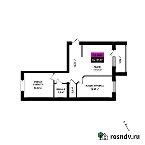 2-комнатная квартира, 67.8 м², 4/5 эт. на продажу в Мелеузе Мелеуз - изображение 1
