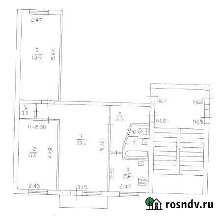 3-комнатная квартира, 58.9 м², 2/5 эт. на продажу в Сиверском Сиверский - изображение 1