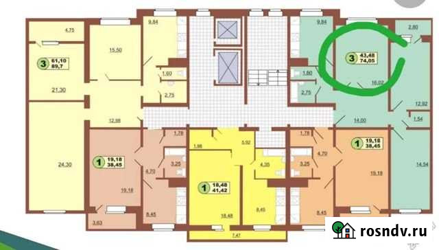 3-комнатная квартира, 74 м², 3/10 эт. на продажу в Сосновоборске Красноярского края Сосновоборск - изображение 1