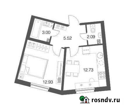 1-комнатная квартира, 36.3 м², 2/4 эт. на продажу в Токсово Токсово - изображение 1