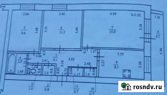 3-комнатная квартира, 62.8 м², 3/3 эт. на продажу в Стерлитамаке Стерлитамак - изображение 1