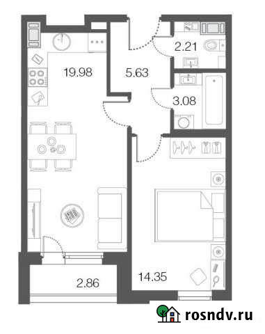 1-комнатная квартира, 45.2 м², 3/5 эт. на продажу в Сестрорецке Сестрорецк - изображение 1