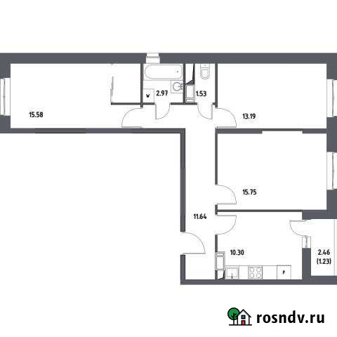 3-комнатная квартира, 72.2 м², 17/17 эт. на продажу в Октябрьском Московской области Октябрьский - изображение 1