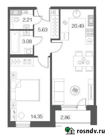 1-комнатная квартира, 45.7 м², 3/5 эт. на продажу в Сестрорецке Сестрорецк - изображение 1
