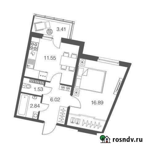 1-комнатная квартира, 38.8 м², 3/4 эт. на продажу в Токсово Токсово - изображение 1
