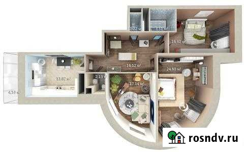 3-комнатная квартира, 96.5 м², 7/20 эт. на продажу в Подольске Подольск - изображение 1