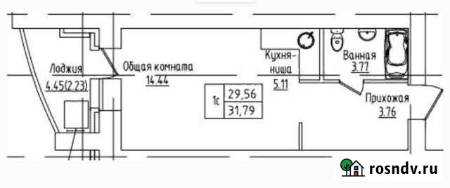 Квартира-студия, 31.8 м², 5/16 эт. на продажу в Барнауле Барнаул - изображение 1