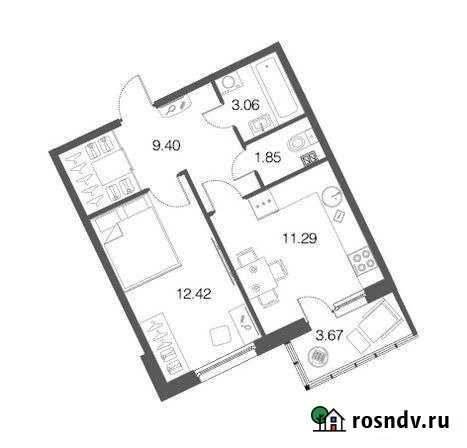 1-комнатная квартира, 38 м², 1/4 эт. на продажу в Токсово Токсово - изображение 1