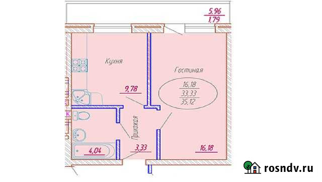 1-комнатная квартира, 36 м², 2/5 эт. на продажу в Яблоновском Яблоновский - изображение 1