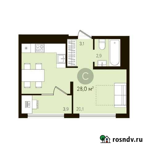 Квартира-студия, 29.9 м², 4/8 эт. на продажу в Тюмени Тюмень - изображение 1