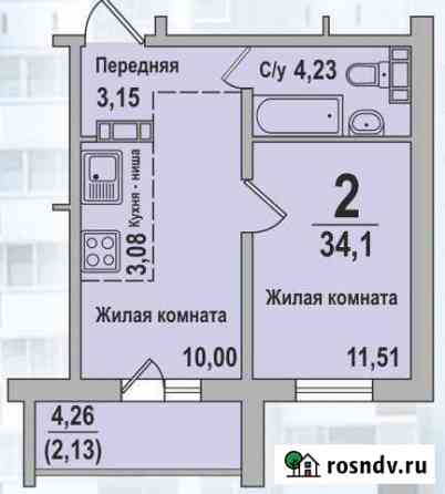 1-комнатная квартира, 34.1 м², 3/10 эт. на продажу в Рощино Челябинской области Рощино