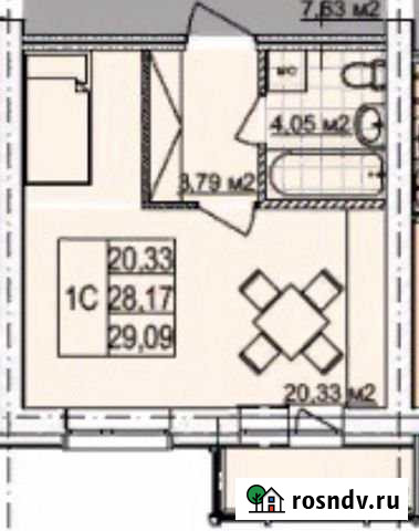 Квартира-студия, 29.1 м², 1/3 эт. на продажу в Северодвинске Северодвинск - изображение 1