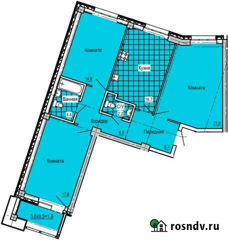 3-комнатная квартира, 90.5 м², 3/15 эт. на продажу в Ижевске Ижевск - изображение 1