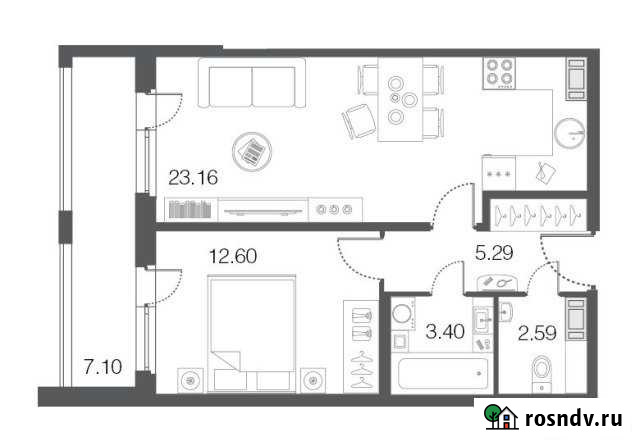 1-комнатная квартира, 47.1 м², 3/5 эт. на продажу в Сестрорецке Сестрорецк - изображение 1