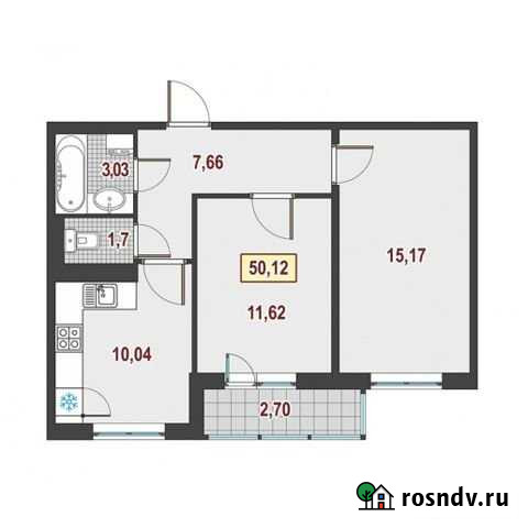 2-комнатная квартира, 50.3 м², 2/16 эт. на продажу в Кудрово Кудрово - изображение 1