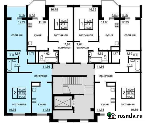 2-комнатная квартира, 64.1 м², 2/10 эт. на продажу в Калуге Калуга - изображение 1