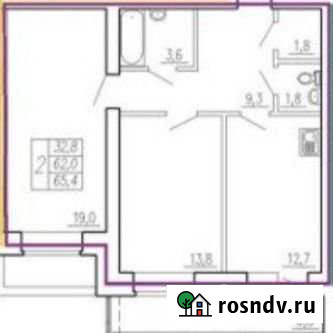 2-комнатная квартира, 62 м², 3/9 эт. на продажу в Боровском Боровский - изображение 1