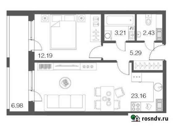 1-комнатная квартира, 46.3 м², 4/5 эт. на продажу в Сестрорецке Сестрорецк