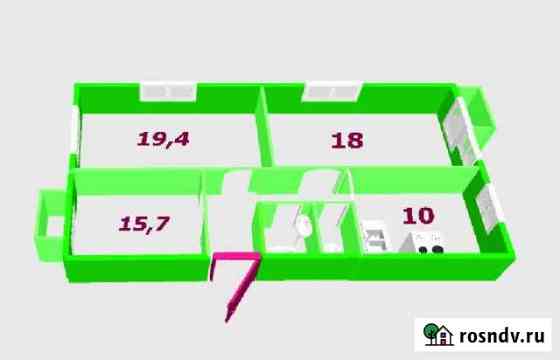 3-комнатная квартира, 76.7 м², 4/4 эт. на продажу в Железногорске Красноярского края Железногорск