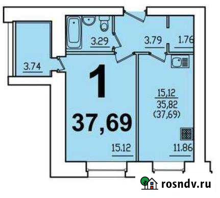1-комнатная квартира, 37.7 м², 5/9 эт. на продажу в Брянске Брянск - изображение 1