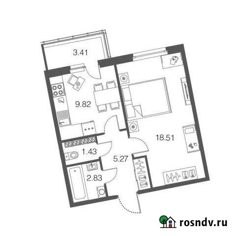 1-комнатная квартира, 37.9 м², 4/4 эт. на продажу в Токсово Токсово - изображение 1