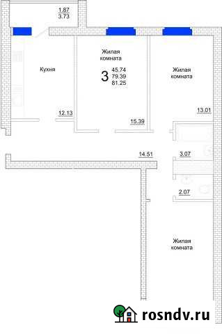 3-комнатная квартира, 81.3 м², 3/10 эт. на продажу в Самаре Самара - изображение 1