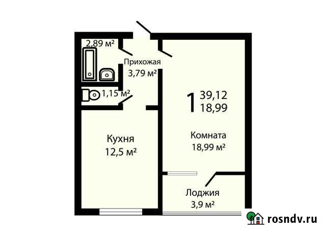 1-комнатная квартира, 43.2 м², 5/17 эт. на продажу в Островцах Островцы - изображение 1