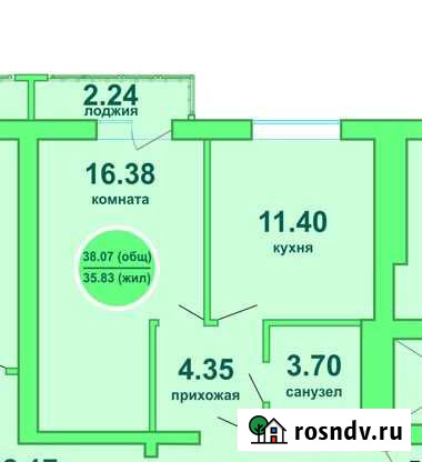 1-комнатная квартира, 38.1 м², 7/9 эт. на продажу в Зеленоградске Зеленоградск - изображение 1