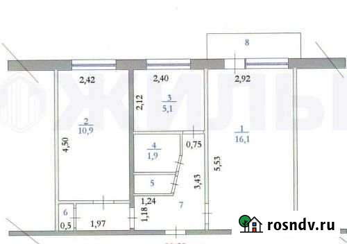 2-комнатная квартира, 51.5 м², 3/5 эт. в аренду на длительный срок в Нефтеюганске Нефтеюганск - изображение 1
