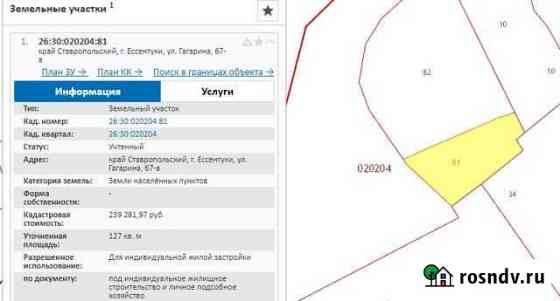 Участок ИЖС 1 сот. на продажу в Ессентуках Ессентуки