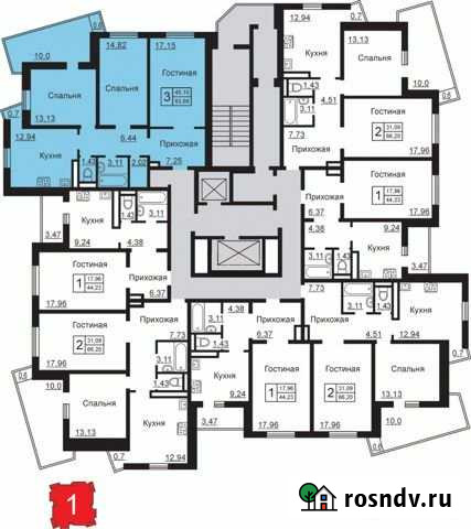 3-комнатная квартира, 83.7 м², 7/19 эт. на продажу в Калуге Калуга - изображение 1
