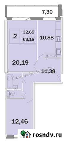 2-комнатная квартира, 63 м², 13/17 эт. на продажу в Северске Северск - изображение 1