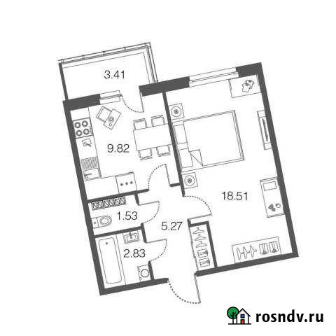 1-комнатная квартира, 38 м², 3/4 эт. на продажу в Токсово Токсово - изображение 1