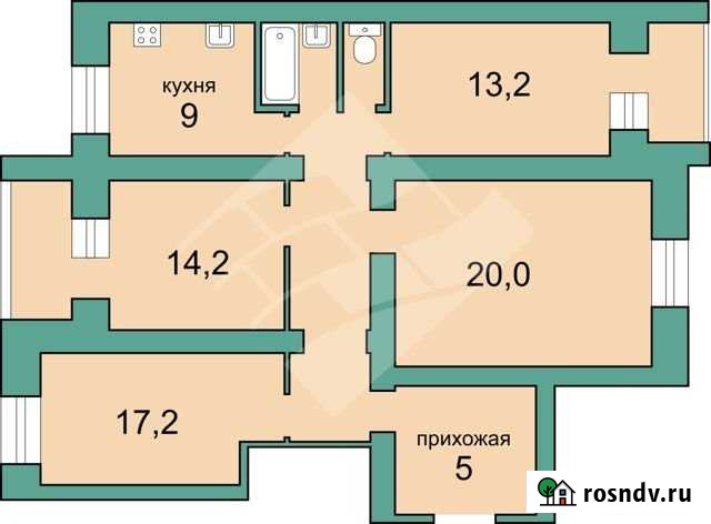 4-комнатная квартира, 89.4 м², 2/10 эт. на продажу в Рязани Рязань - изображение 1