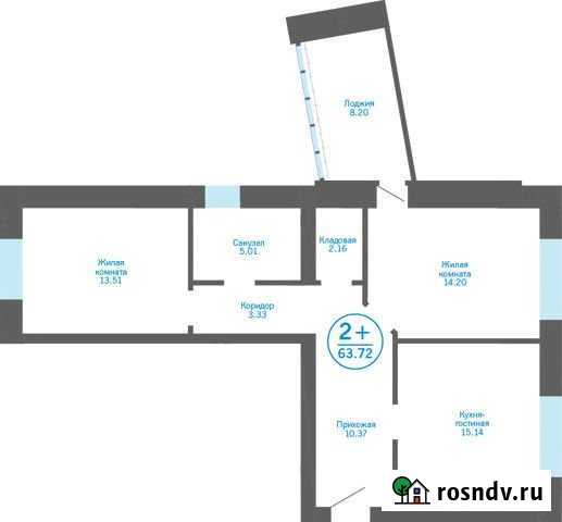 2-комнатная квартира, 63.7 м², 4/5 эт. на продажу в Боровском Боровский - изображение 1