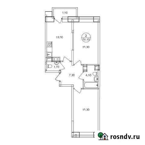 2-комнатная квартира, 59.1 м², 15/18 эт. на продажу в Люберцах Люберцы