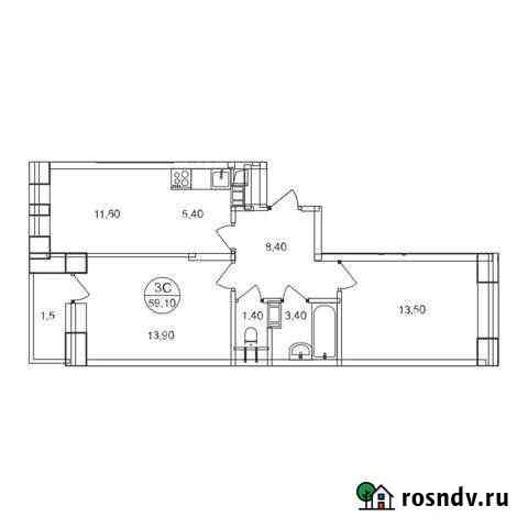 3-комнатная квартира, 59.1 м², 9/18 эт. на продажу в Люберцах Люберцы