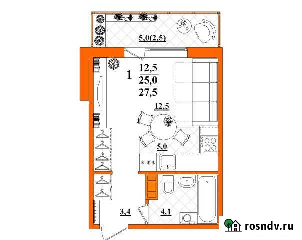 Квартира-студия, 27.5 м², 8/10 эт. на продажу в Первоуральске Первоуральск - изображение 1