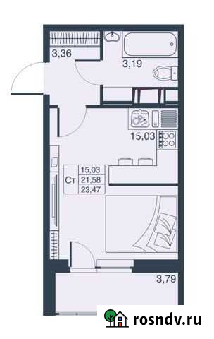 Квартира-студия, 21.6 м², 15/19 эт. на продажу в Мурино Мурино - изображение 1