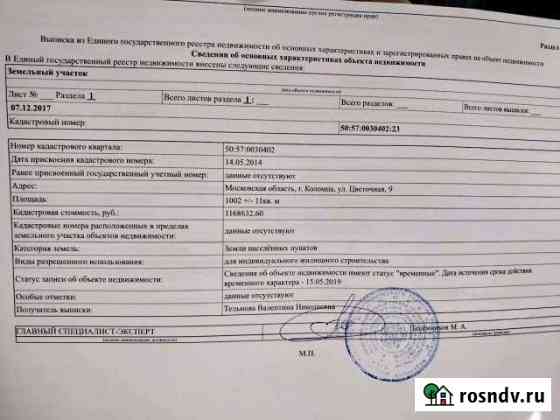 Участок ИЖС 10 сот. на продажу в Коломне Коломна