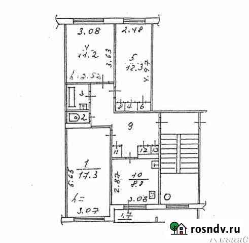 3-комнатная квартира, 66.7 м², 2/5 эт. на продажу в Пскове Псков