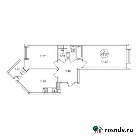 2-комнатная квартира, 56.3 м², 15/18 эт. на продажу в Люберцах Люберцы - изображение 1