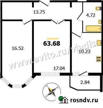 2-комнатная квартира, 63.7 м², 15/17 эт. на продажу во Владимире Владимир