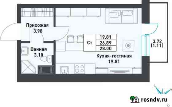Квартира-студия, 28 м², 7/9 эт. на продажу в поселке Свердлова Свердлова