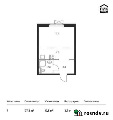 1-комнатная квартира, 27.2 м², 16/17 эт. на продажу в Зеленограде Зеленоград - изображение 1