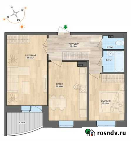 2-комнатная квартира, 55.8 м², 1/10 эт. на продажу в Каменске-Уральском Каменск-Уральский - изображение 1