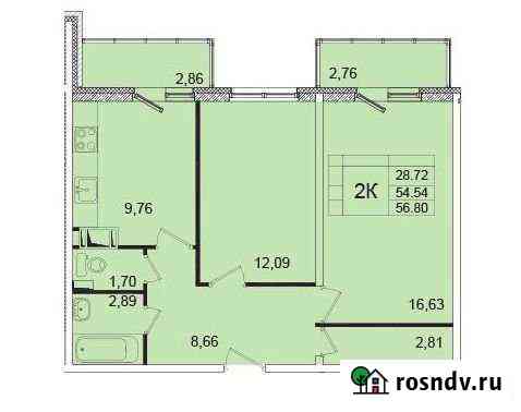 2-комнатная квартира, 54.5 м², 10/12 эт. на продажу в Янино-1 Янино-1