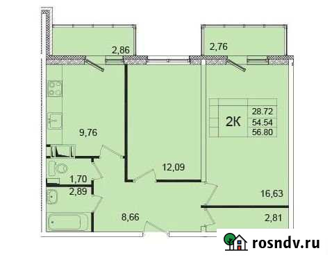 2-комнатная квартира, 54.5 м², 10/12 эт. на продажу в Янино-1 Янино-1 - изображение 1